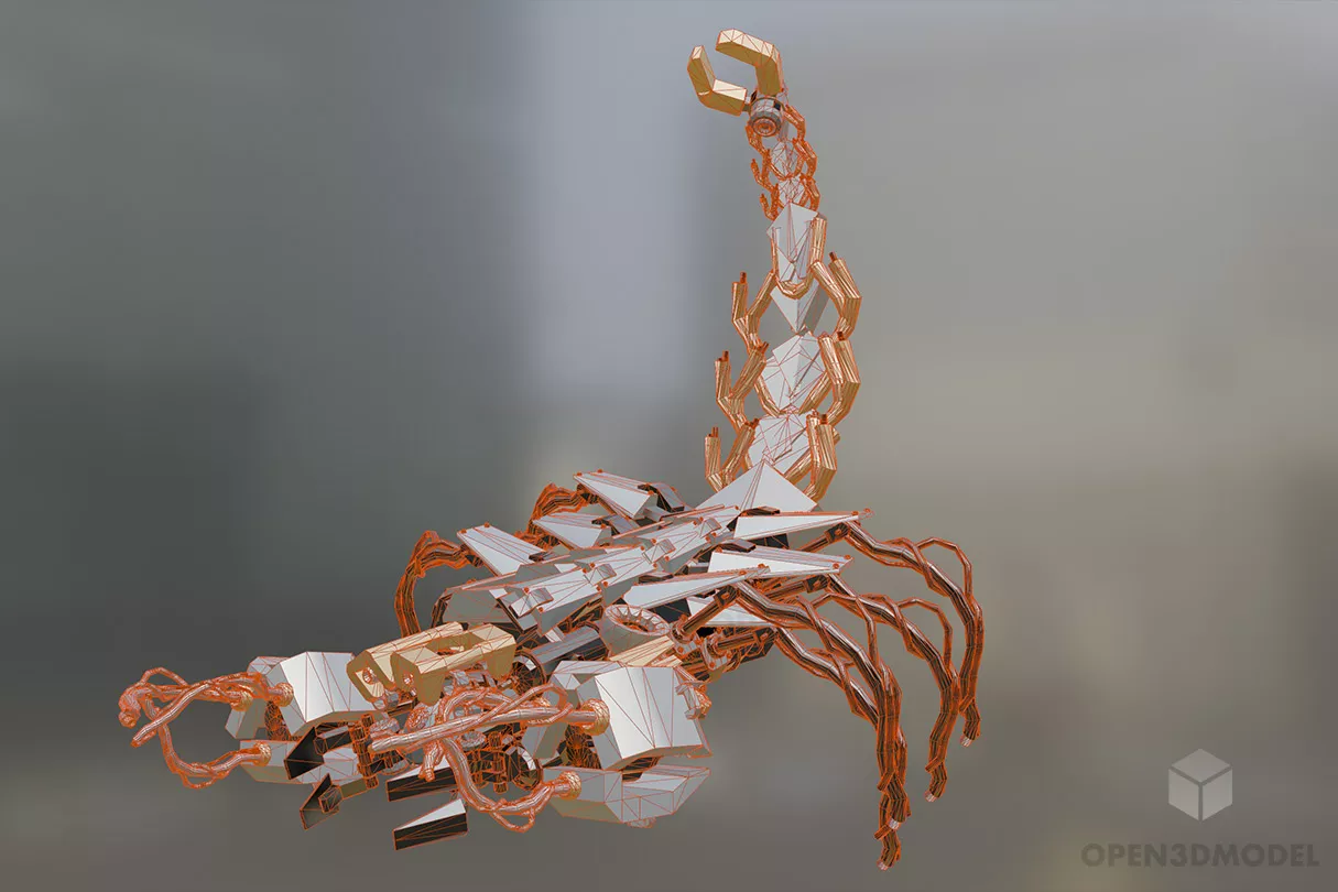 Robot Scorpion, Scifi Bot 3d model 2