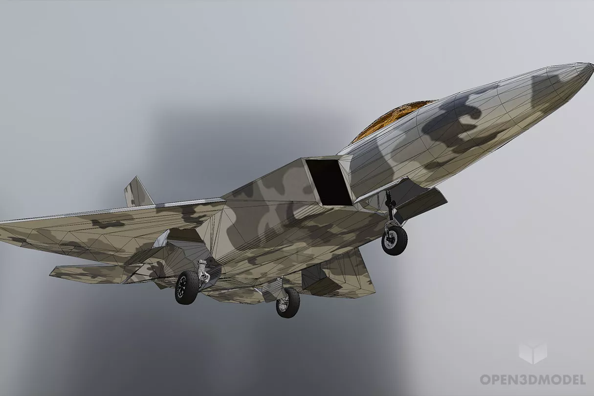 F22 Raptor Fighter Aircraft 3d model 2