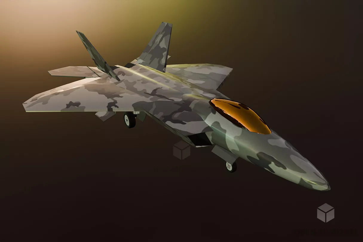 Modelo 22d gratuito de aviones de combate F3 Raptor - .Blend, .C4d ...