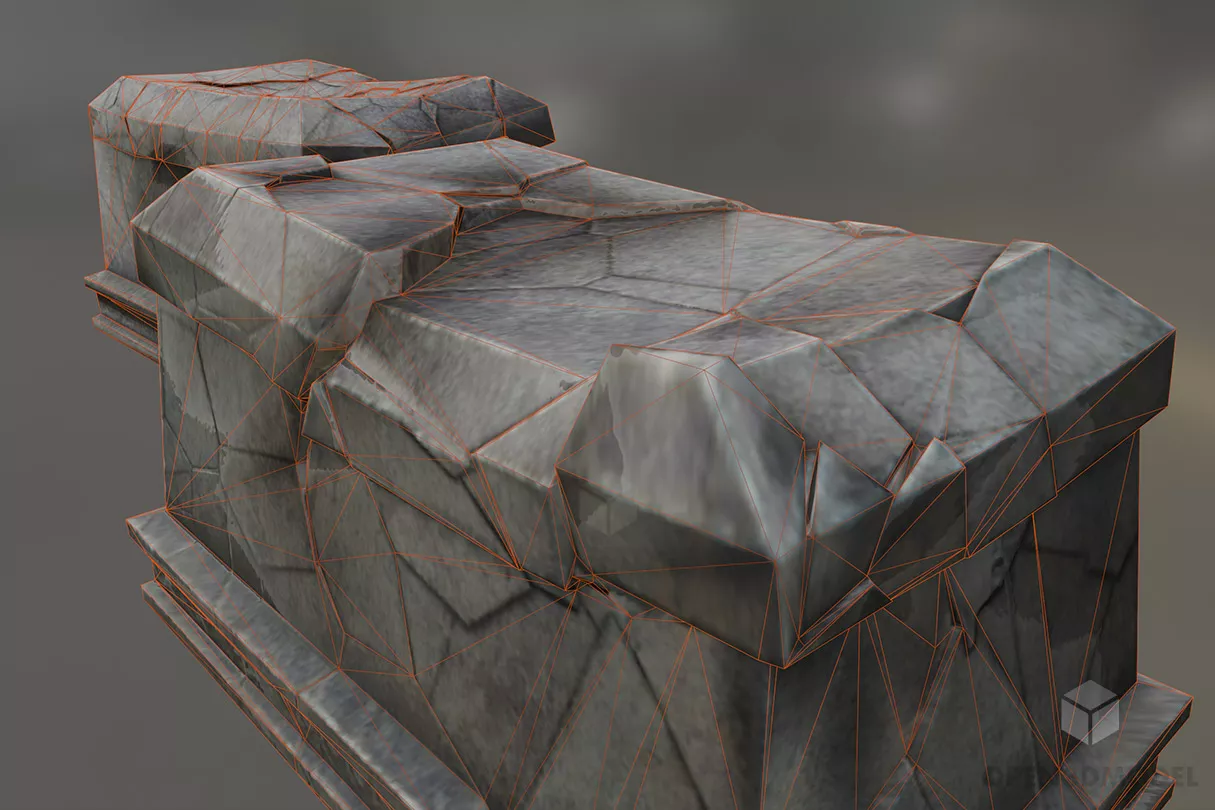 Stone Grave, Gaming Assets 3d model 2
