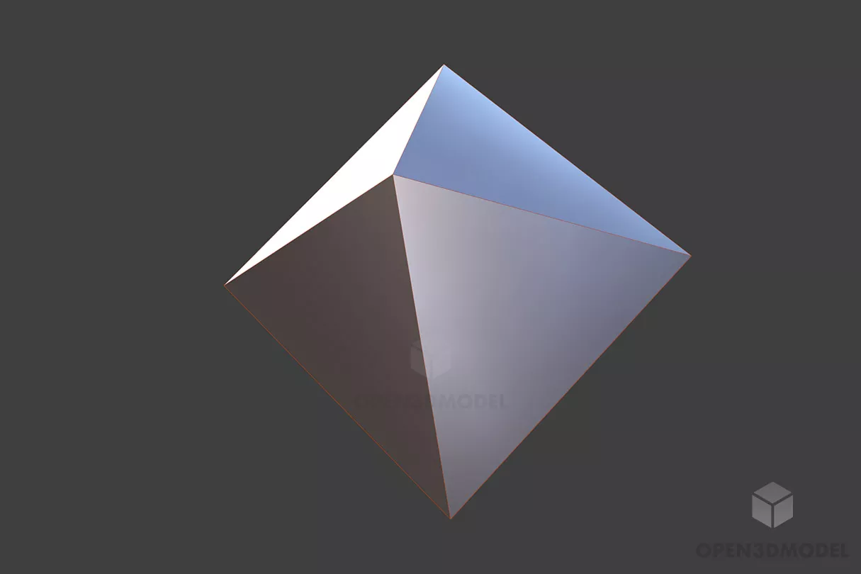 Octahedron Diamond 3d model 2