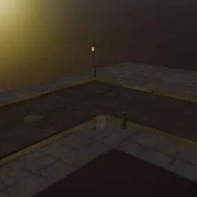 Street Road With Light 3d model