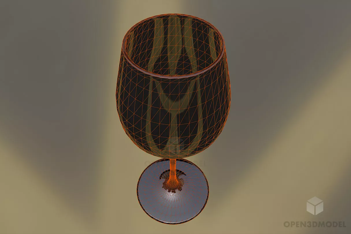 Glossiness Wine Glass 3d model 2
