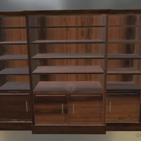 Brown Wood Bookshelf Furniture 3d model