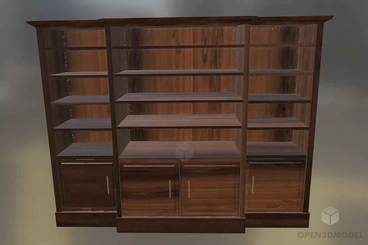 Brown Wood Bookshelf Furniture Free 3d Model - .Blend, .C4d, .Dae, .Fbx ...