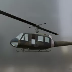 Light Helicopter Bell Huey 3d model
