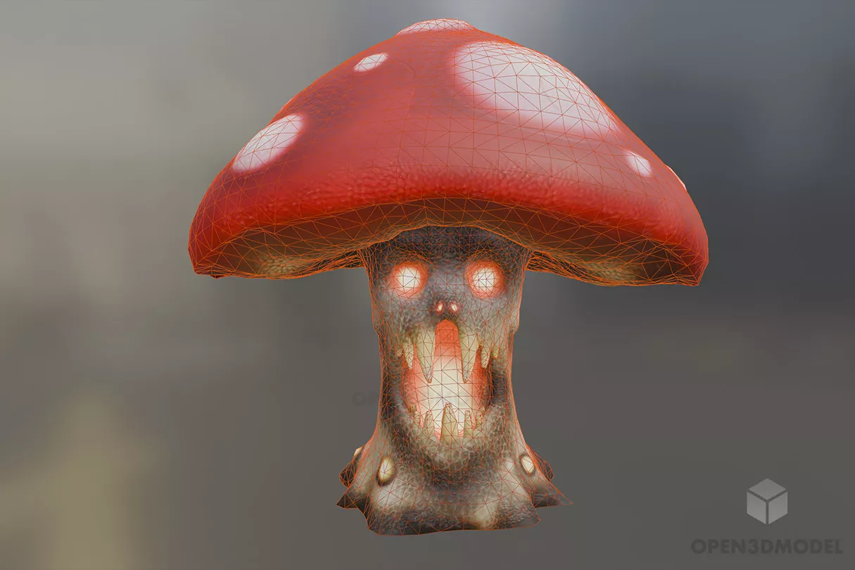 Monster Mushroom Character 3d model 2