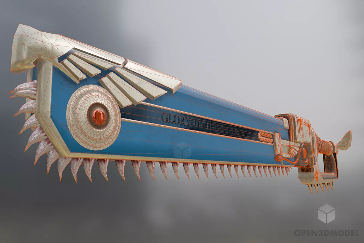 Final Gun With Knife Weapon 3d model 2