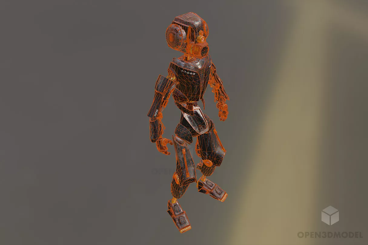 Rustic Humanoid Robot 3d model 2