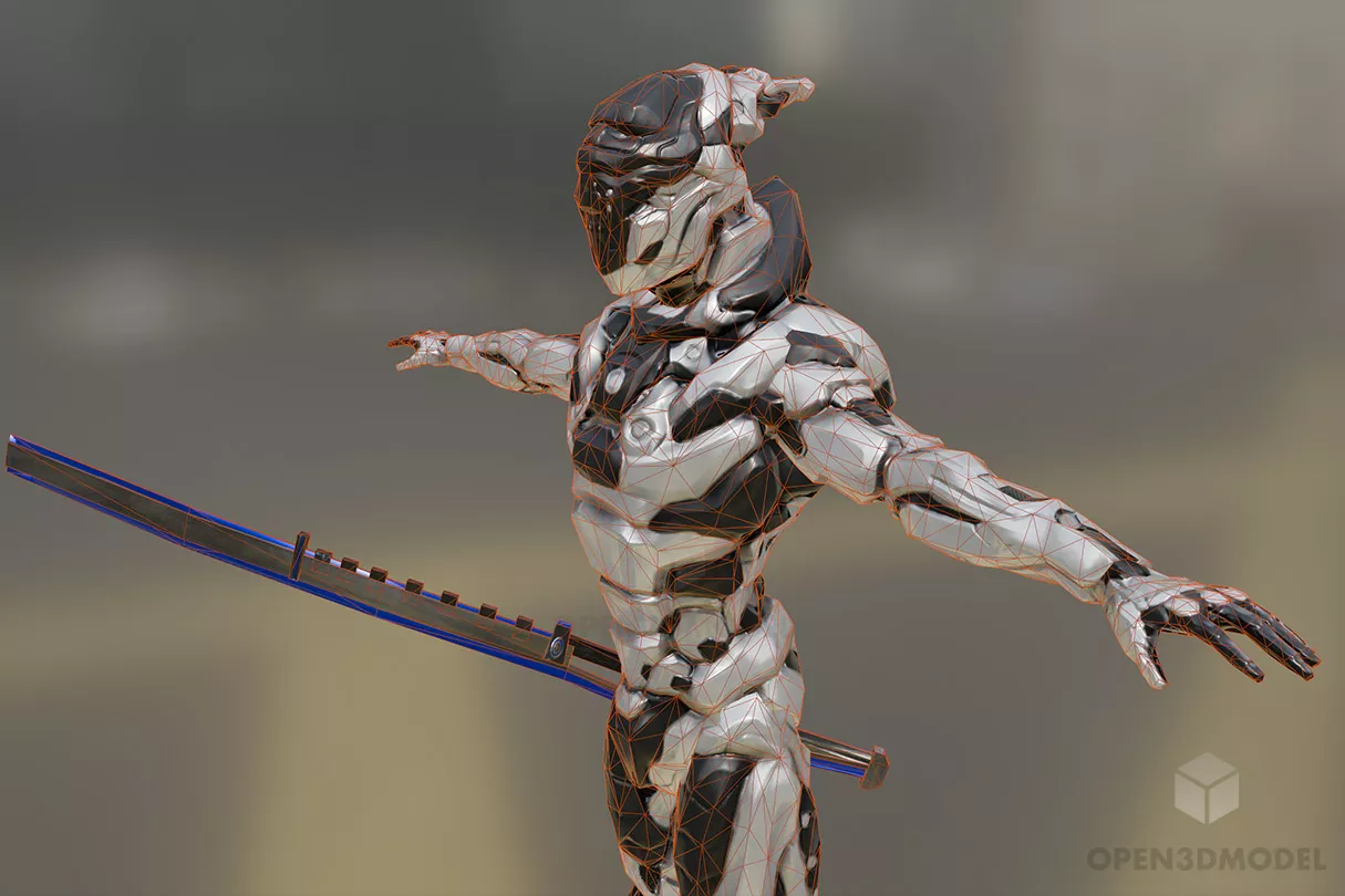 Futuristic Humanoid Robot 3d model 2