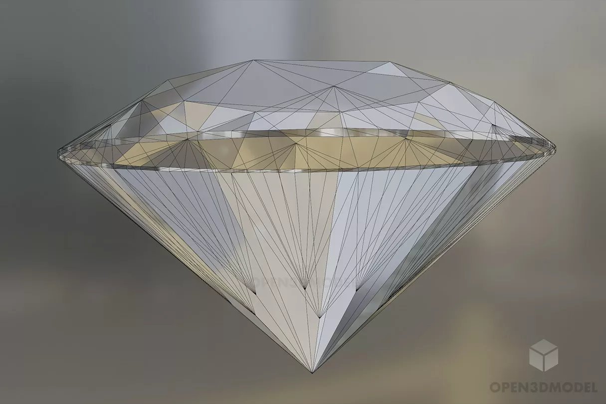 Round Diamond Jewelry 3d model 2