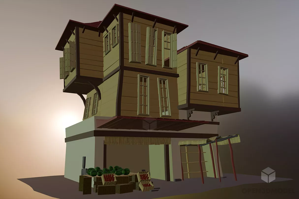 Simple Apartment Building Design 3d model