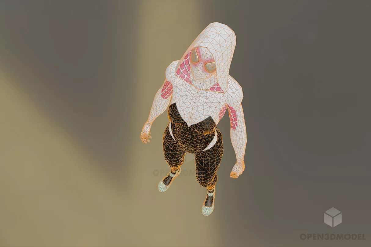 Gwen Girl Character 3d model 2