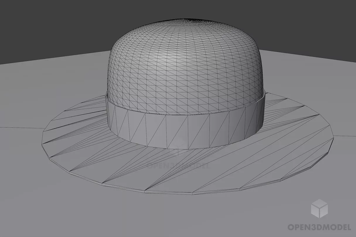 Cartoon Luffy Hat 3d model 2