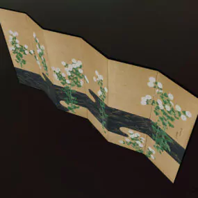Japanese Ancient Screen Divider 3d model