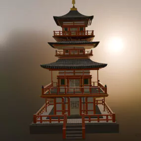 Japanese Ancient Temple Pagoda 3d model