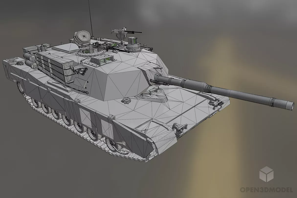 Us M1a2 Abrams Mbt Tank 3d model 2
