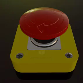 Cartoon Emergency Button 3d model
