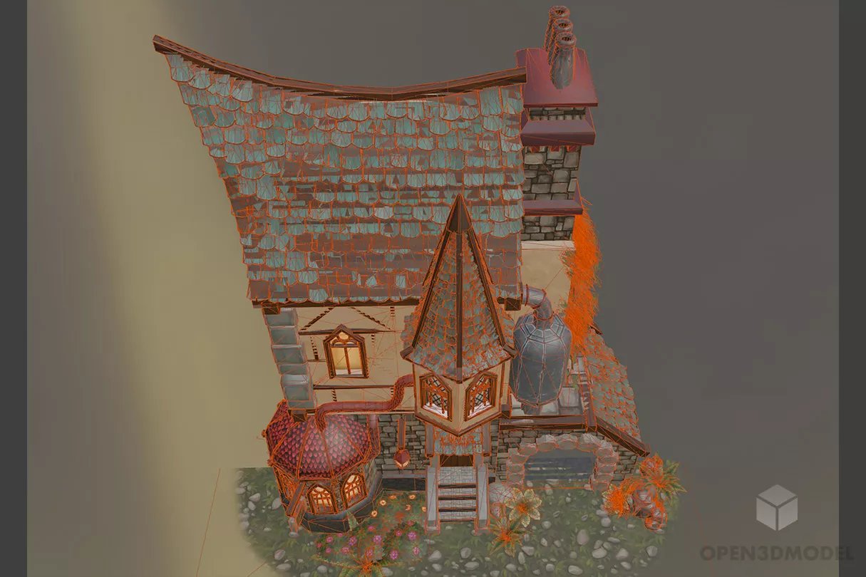 Cartoon Fantasy House 3d model 2