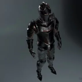 Knight Warrior In Steel Armor 3d model