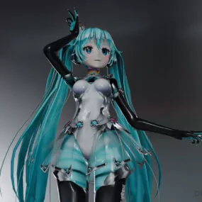 Miku Hatsune Girl 3d model