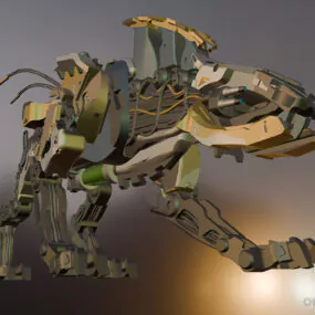 Sabretooth Futuristic Robot Animal 3d model