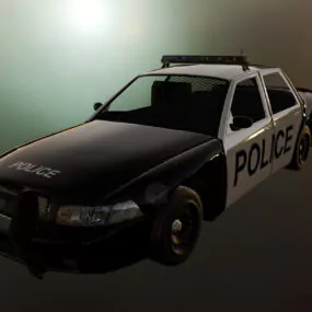 Us Police Car, Black White Color 3d model