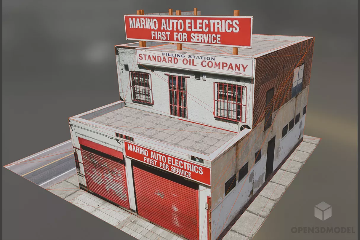 Auto Service House 3d model 2