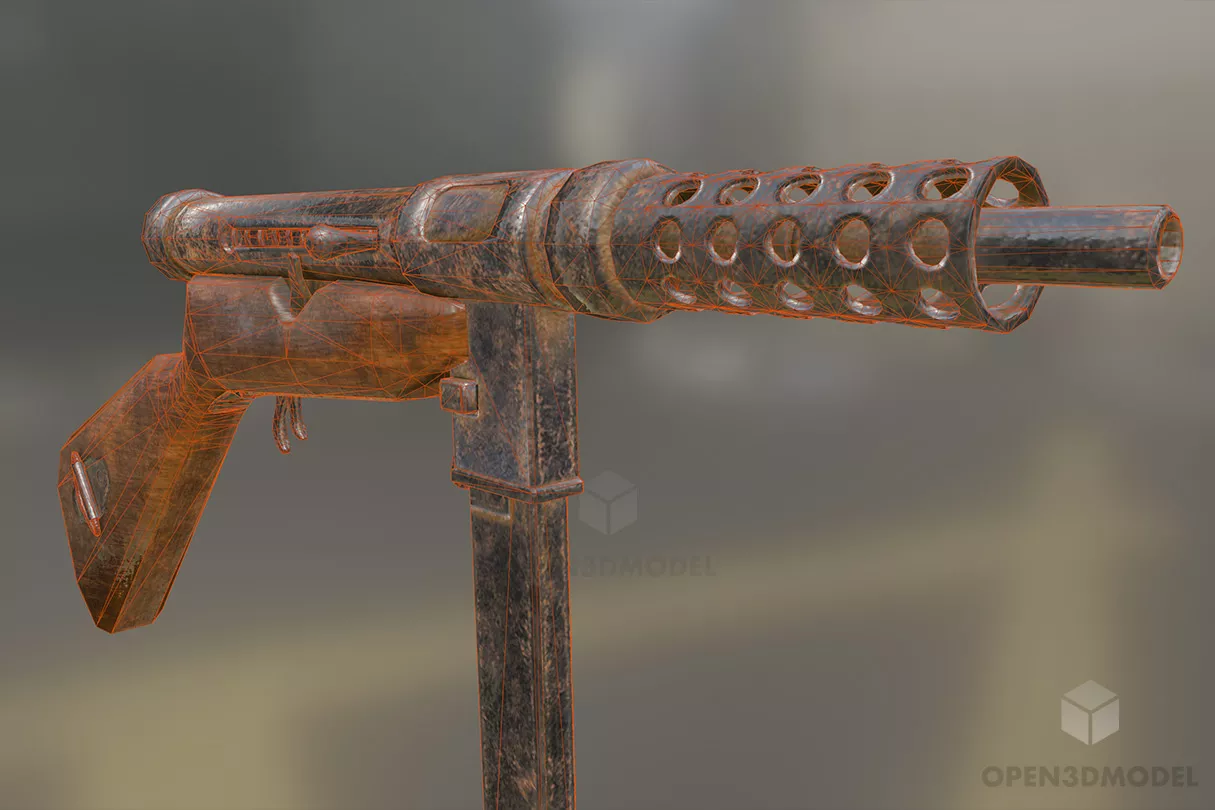 Diy War Gun Smg Free 3d Model - .Blend, .C4d, .Dae, .Fbx, .Max ...