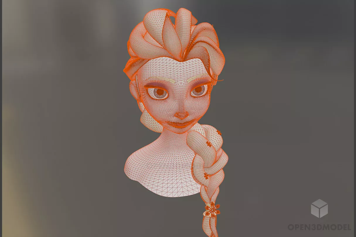 Elsa Princess Character 3d model 2
