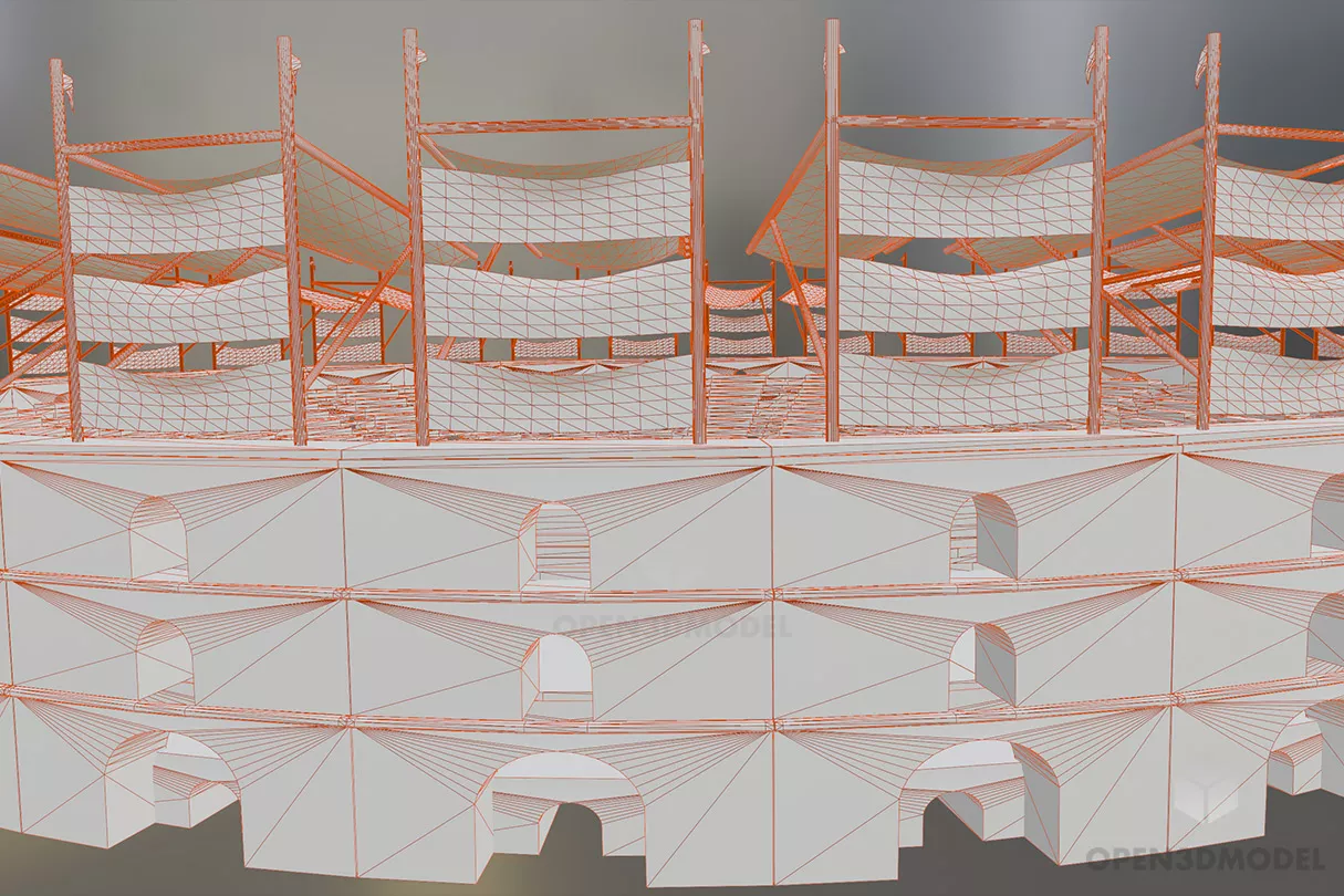 Classic Rome Arena Gladiator Stadium 3d model 2