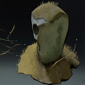 Skull Stone Cartoon Character 3d model