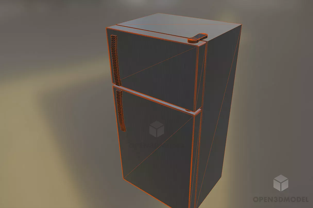Refrigerator Polished Cover 3d model 2