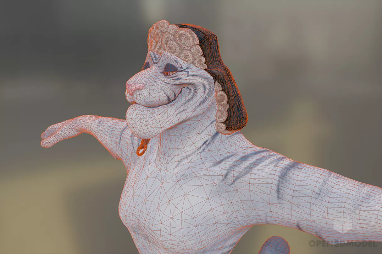 Tiger Man Character 3d model 2