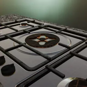 Typical Kitchen Gas Stove 3d model