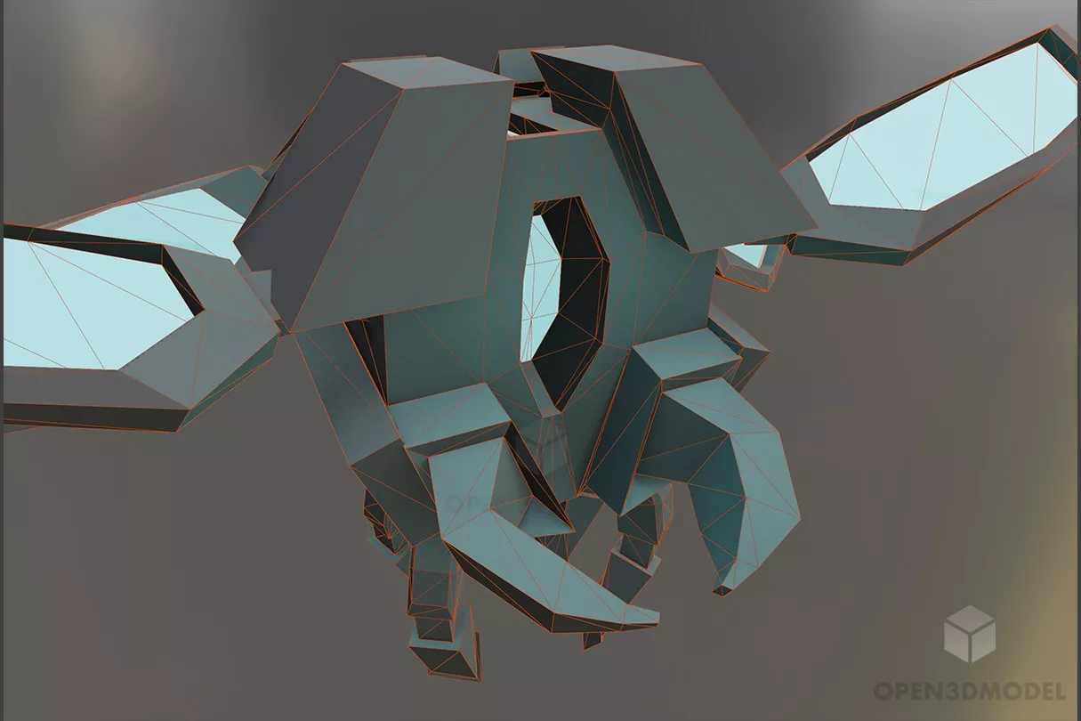 Small Spy Drone Airplane 3d model 2