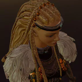 Native Girl Warrior Character 3d model