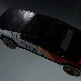 Cybertruck Car With Label Cover 3d model