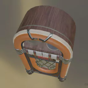 Cartoon Jukebox Music Playing 3d model