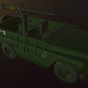 Russian Uaz 469 With Gun 3d model