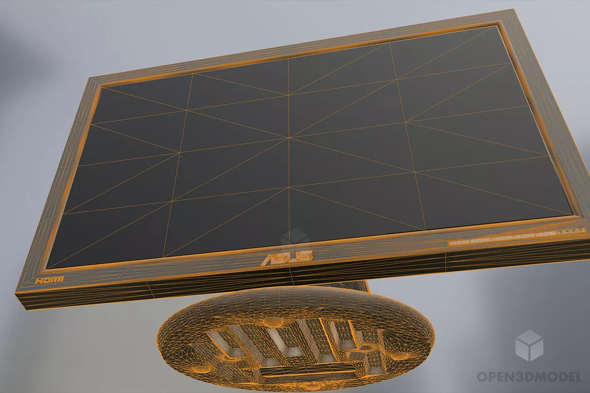 Pc Monitor Old Design 3d model 2