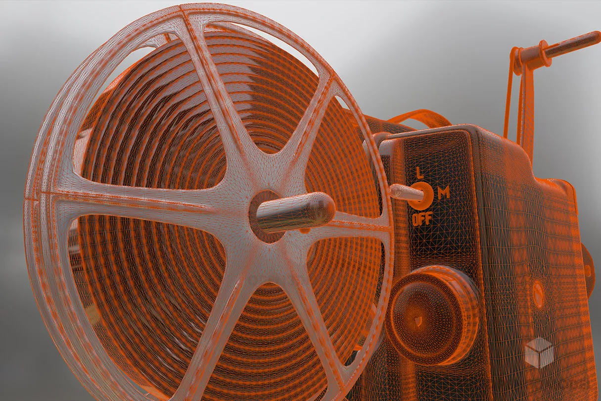 Vintage Cinema Projector Gadget 3d model 2