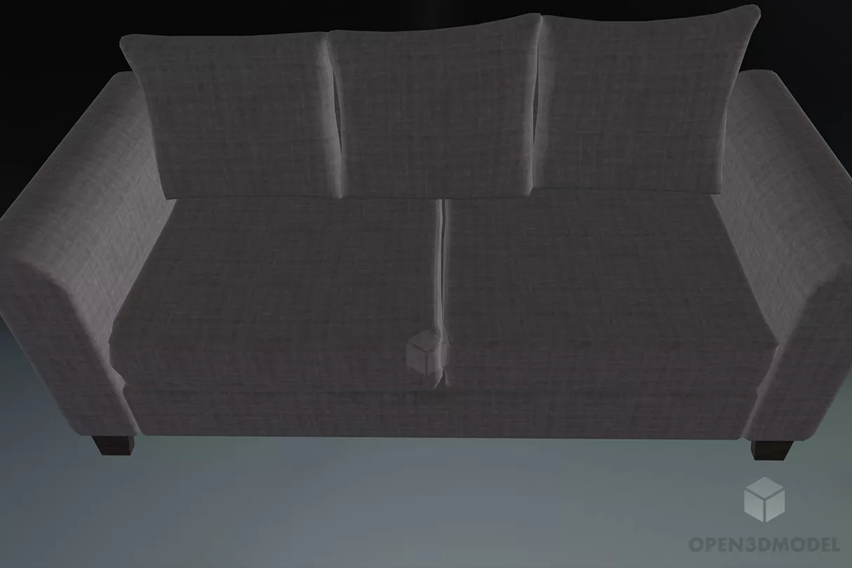 Upholstery Sofa Smooth Edge With Cushions 3d model