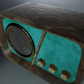 Rustic Old Radio 3d model