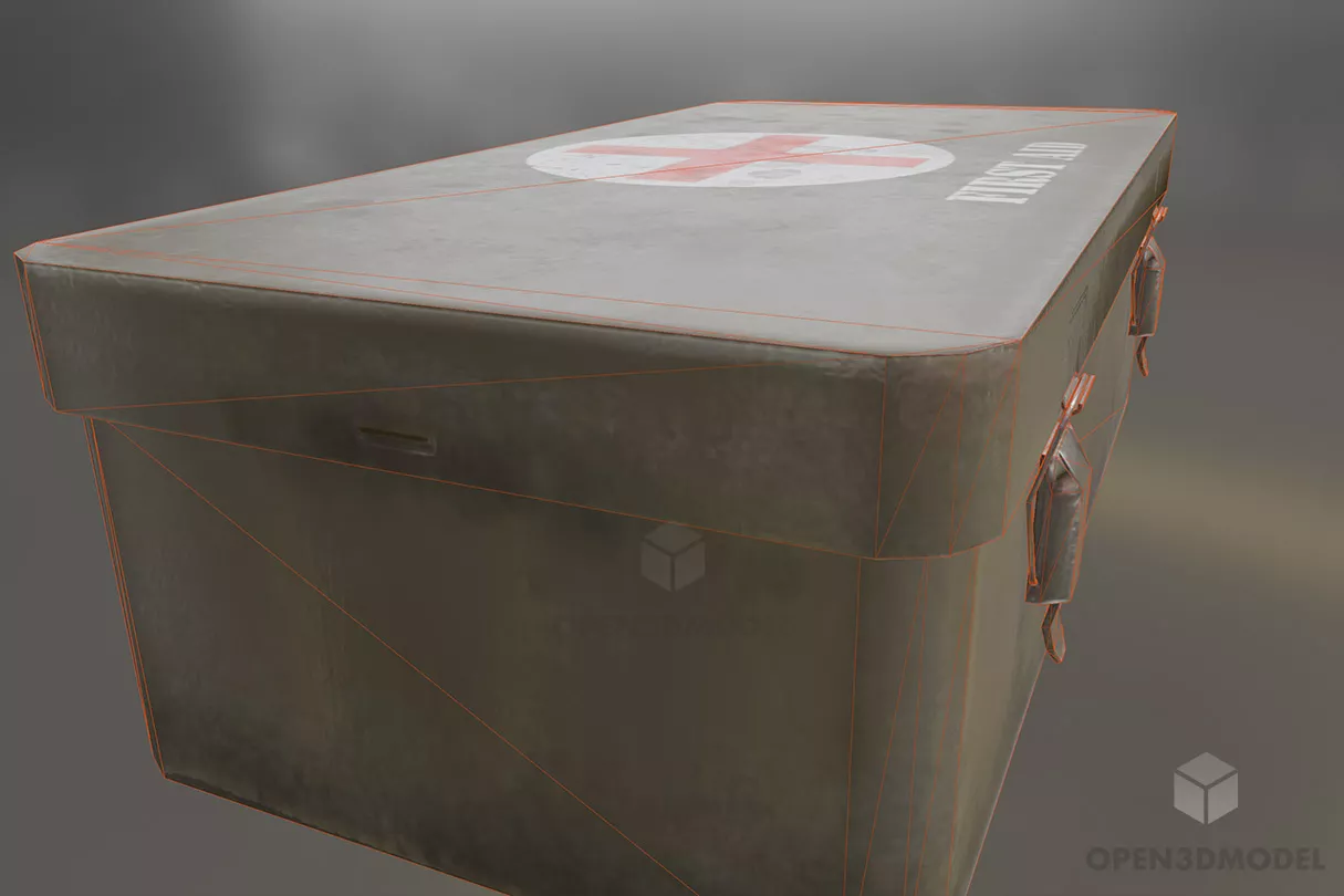 Rustic Aid Storage Box 3d model 2
