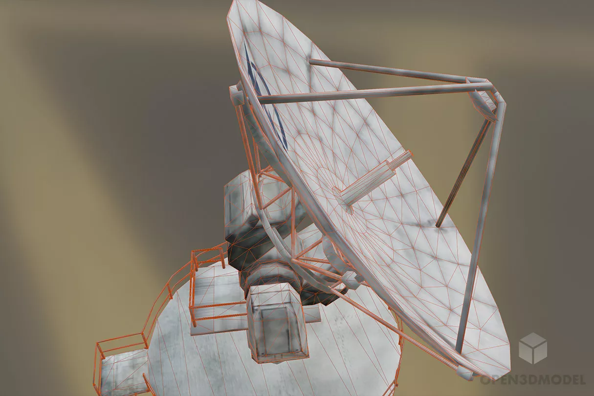 Satellite Antenna Station 3d model 2
