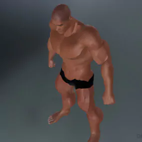 Cartoon Body Builder Man Character 3d model