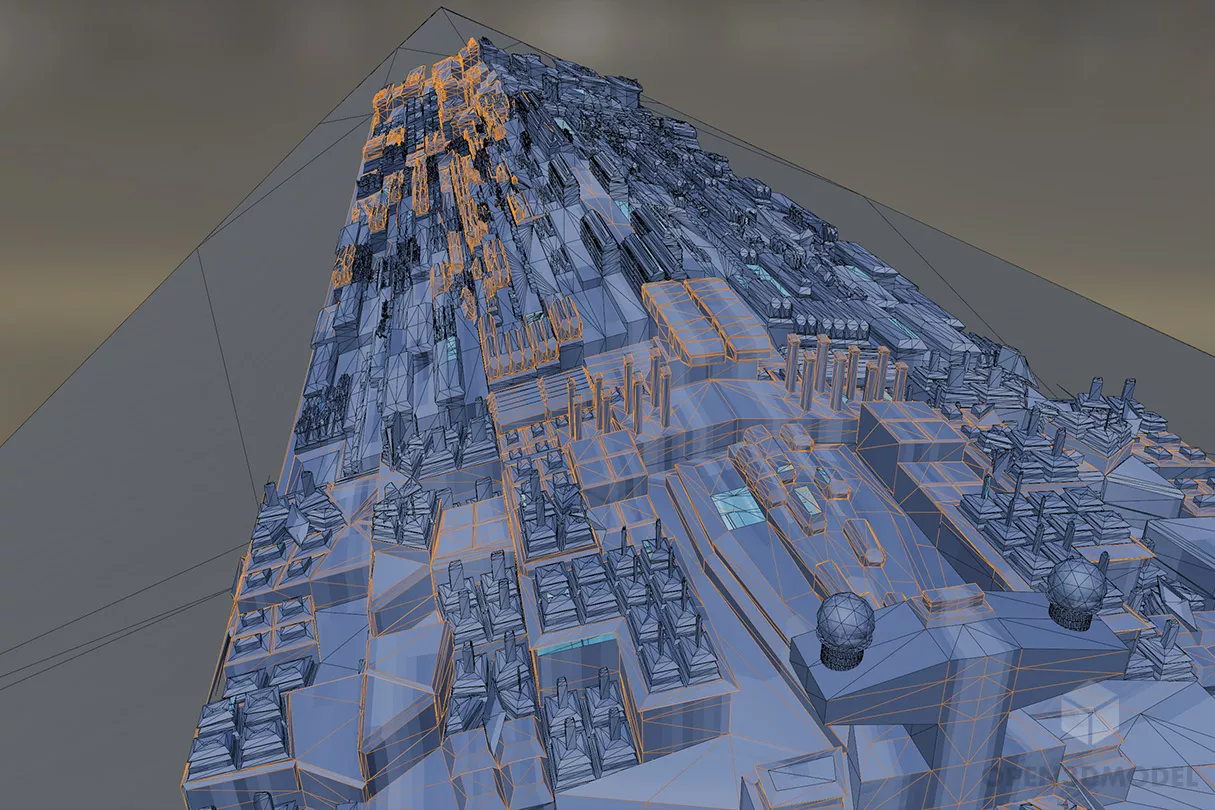Triangle Star Destroyer Spaceship 3d model 2