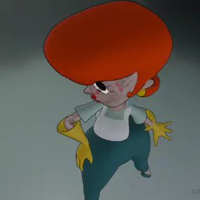 Red Hair Mom Cartoon Character 3d model
