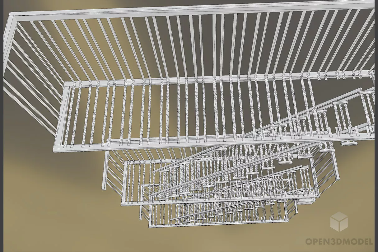 Outdoor Fire Escape Staircase Free 3d Model - .Blend, .C4d, .Dae, .Fbx ...